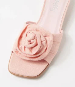 Women I LOVE BILLY Flats-Sherelle Blush Fabric Slides
