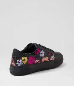 Women I LOVE BILLY Sneakers-Shimmy Black Jewel Daisy Multi Sneakers