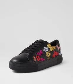 Women I LOVE BILLY Sneakers-Shimmy Black Jewel Daisy Multi Sneakers