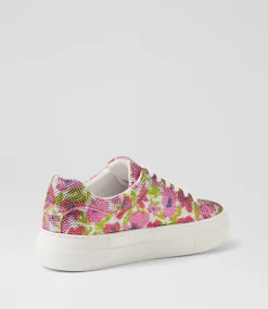 Women I LOVE BILLY Sneakers-Shinee Pink Silver Flower Jewels Sneakers