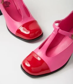 Women I LOVE BILLY Heels-Shinzan Dark Red Pink Patent Pu Heels