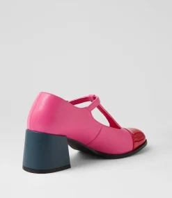 Women I LOVE BILLY Heels-Shinzan Dark Red Pink Patent Pu Heels