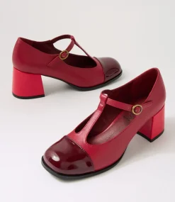 Women I LOVE BILLY Heels-Shinzan Wine Cherry Patent Pu Heels