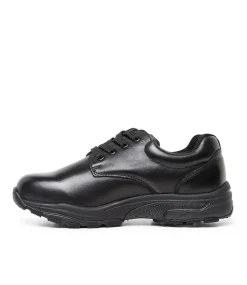 LYNX Junior School Shoes-SHUTTLE 2 LACE E BLACK