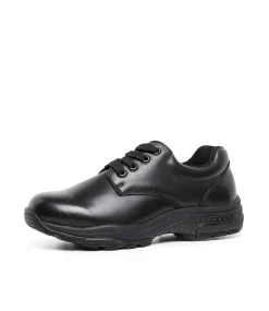 LYNX Junior School Shoes-SHUTTLE 2 LACE E BLACK