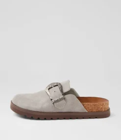 Women BLOWFISH Flats-Sienna Grey Microsuede Flat Shoes