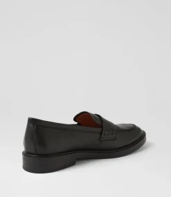 Women DIANA FERRARI Flats|Loafers-Sienza Black Leather Loafers