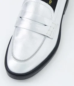 Women DIANA FERRARI Loafers|Flats-Sienza Silver Leather Loafers