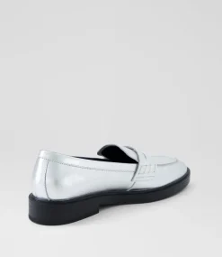 Women DIANA FERRARI Loafers|Flats-Sienza Silver Leather Loafers
