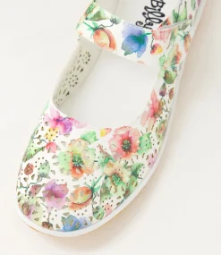 Women I LOVE BILLY Flats-Silviee White Flower Flat Shoes