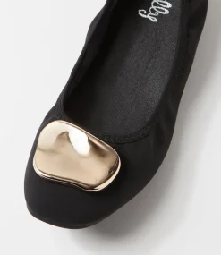 Women I LOVE BILLY Flats-Simmal Black Nubuck Pu Flat Shoes