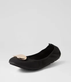 Women I LOVE BILLY Flats-Simmal Black Nubuck Pu Flat Shoes