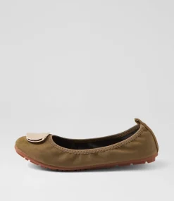 Women I LOVE BILLY Flats-Simmal Olive Nubuck Pu Flat Shoes