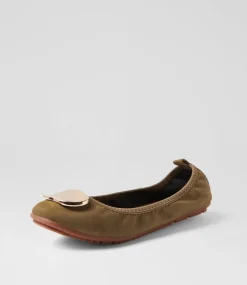 Women I LOVE BILLY Flats-Simmal Olive Nubuck Pu Flat Shoes