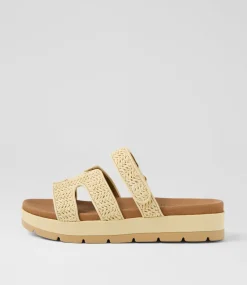 Women I LOVE BILLY Sandals-Simmie Vanilla Synthetic Raffia Sandals