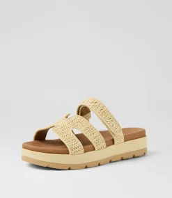 Women I LOVE BILLY Sandals-Simmie Vanilla Synthetic Raffia Sandals