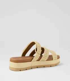 Women I LOVE BILLY Sandals-Simmie Vanilla Synthetic Raffia Sandals
