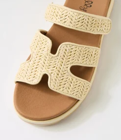 Women I LOVE BILLY Sandals-Simmie Vanilla Synthetic Raffia Sandals