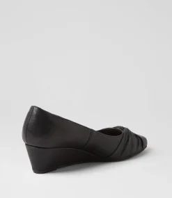 Women SUPERSOFT Comfort|Heels-Simmone Black Leather Heels