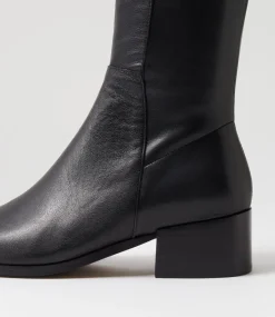 Women DIANA FERRARI Boots-SIMSIN DF BLACK LEATHER STRETCH SMOOTH