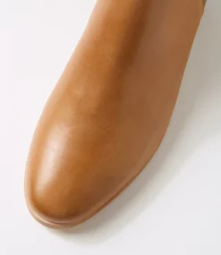 Women DIANA FERRARI Boots-Simsin Mid Tan Leather Stretch Knee High Boots