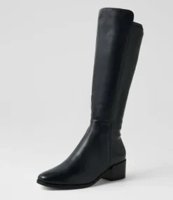 Women DIANA FERRARI Boots-Simsin Navy Leather Stretch Knee High Boots