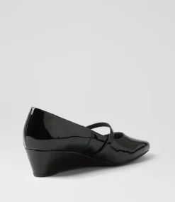Women SUPERSOFT Comfort|Heels-Sizzi Black Patent Leather Heels