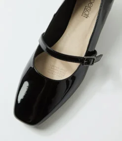 Women SUPERSOFT Comfort|Heels-Sizzi Black Patent Leather Heels