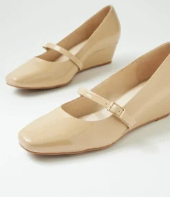 Women SUPERSOFT Comfort|Heels-Sizzi Nude Patent Leather Heels