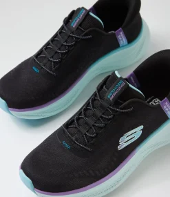 Women SKECHERS Sneakers-Skech Cloud Black Multi Fabric Sneakers