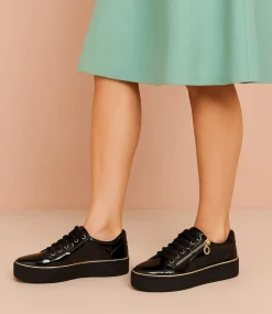 Women I LOVE BILLY Sneakers-Skillex Black Patent Pu Sneakers