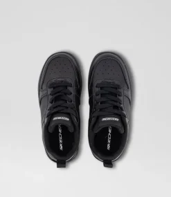 SKECHERS Sport School Shoes|Junior School Shoes-Smooth Street Genzo Junior Black Fabric Sneakers