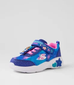 SKECHERS Sport School Shoes-Snuggle Infant Navy Multi Mesh Sneakers