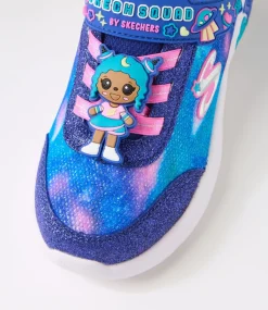 SKECHERS Sport School Shoes-Snuggle Skech Squad Toddler Navy Multi Mesh Sneakers