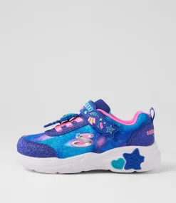 SKECHERS Sport School Shoes-Snuggle Skech Squad Toddler Navy Multi Mesh Sneakers
