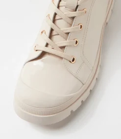 Women TOP END Boots-Soffey Vanilla Patent Leather Ankle Boots