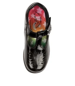 LYNX Junior School Shoes-SOFI BLACK PATENT LEATHER