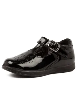 LYNX Junior School Shoes-SOFI BLACK PATENT LEATHER