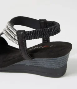 Women I LOVE BILLY Wedges|Heels-Sofia Black Multi Sandals