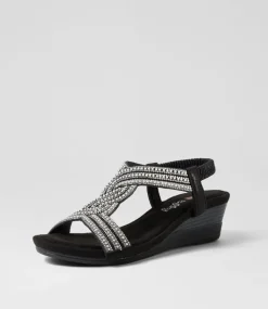 Women I LOVE BILLY Wedges|Heels-Sofia Black Multi Sandals