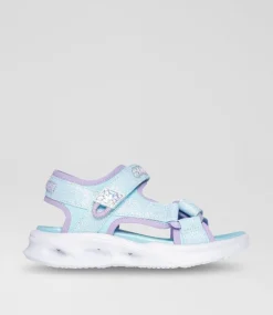 SKECHERS Sport School Shoes-Sola Glow Sandal Junior Light Blue Lavender Sneakers