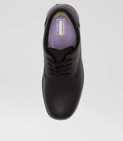 COLORADO Senior School Shoes-Solace Senior Matte Black Leather Lace Up Shoes