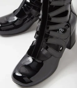 Women I LOVE BILLY Boots-Soopho Black Patent Pu Ankle Boots