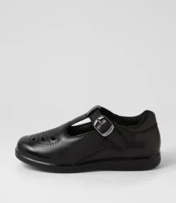 COLORADO Junior School Shoes-Sophia Junior E Black Leather Shoes