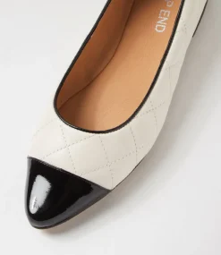 Women TOP END Flats-Sorby Black Ivory Patent Leather Ballet Flats