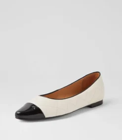 Women TOP END Flats-Sorby Black Ivory Patent Leather Ballet Flats