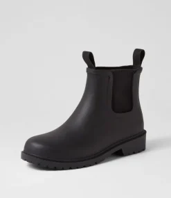 Women DIANA FERRARI Boots-Splashy Black Gumboots