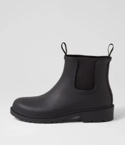 Women DIANA FERRARI Boots-Splashy Black Gumboots
