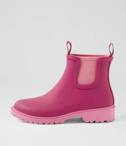 Women DIANA FERRARI Boots-Splashy Plum Blossom Gumboot Ankle Boots