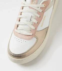 Women SKECHERS Sneakers-Sport Court 92 White Pink Gold Sneakers